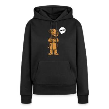 Sturer Airedale Terrier Hund - Frauen Premium Bio Hoodie - Schwarz - Vorne - Julia (174cm)