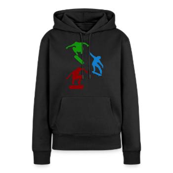 Skate skater - Sweat à capuche Premium bio Femme - noir - Devant - Julia (174cm)
