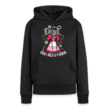 Sprüche Frauen Ersatz Tracht Dirndl - Frauen Premium Bio Hoodie - Schwarz - Vorne - Julia (174cm)
