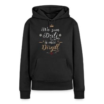 Trachtenshirt Damen Mädchen Dirndl Ersatz Tracht - Frauen Premium Bio Hoodie - Schwarz - Vorne - Julia (174cm)