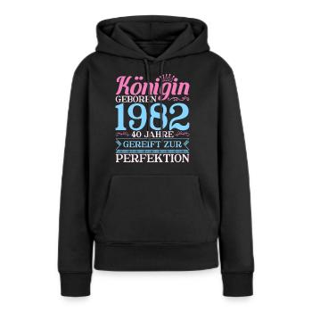 40ter 40 Königin Geboren 40. Geburtstag Frau 1982 - Frauen Premium Bio Hoodie - Schwarz - Vorne - Julia (174cm)