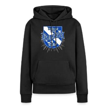 J’aime Kassel - Sweat à capuche Premium bio Femme - noir - Devant - Julia (174cm)