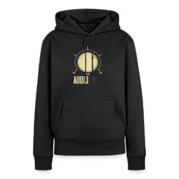 Audiophil Audio Musique Analogique Hifi Cadeau - Sweat à capuche Premium bio Femme - noir - Devant - Julia (174cm)