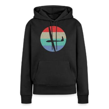 Planeurs Planeurs Planeurs - Sweat à capuche Premium bio Femme - noir - Devant - Julia (174cm)