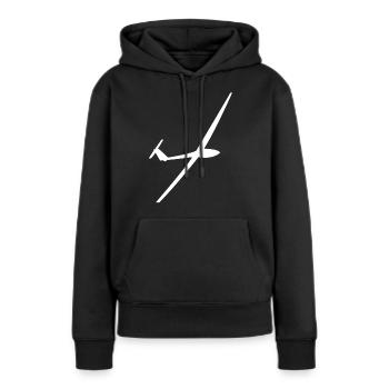 Planeurs Planeurs Planeurs - Sweat à capuche Premium bio Femme - noir - Devant - Julia (174cm)
