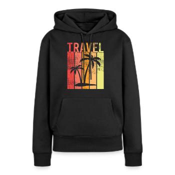 Vacances Voyage Travel - Sweat à capuche Premium bio Femme - noir - Devant - Julia (174cm)