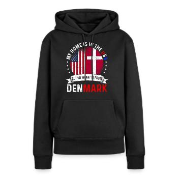 Danish American Flag Danish Roots USA Citizen - Frauen Premium Bio Hoodie - Schwarz - Vorne - Julia (174cm)