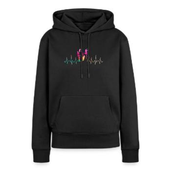 Graffiti - Sweat à capuche Premium bio Femme - noir - Devant - Julia (174cm)