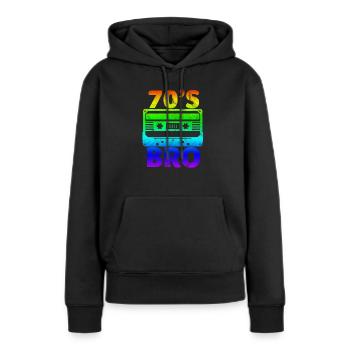 70er Jahre - Frauen Premium Bio Hoodie - Schwarz - Vorne - Julia (174cm)