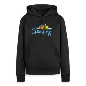 Drôle de femme de ménage nettoyeuse ménage ménage ménage ménage - Sweat à capuche Premium bio Femme - noir - Devant - Julia (174cm)