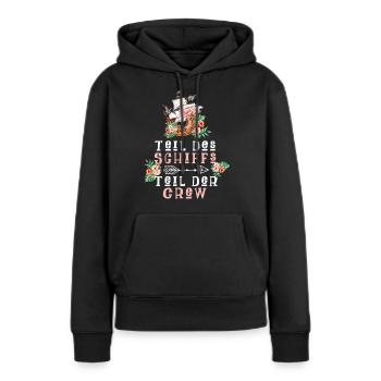 Teil des Schiffs Teil der Crew - Frauen Premium Bio Hoodie - Schwarz - Vorne - Julia (174cm)