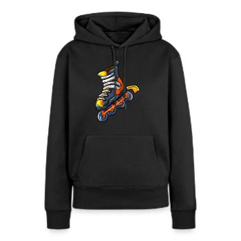 Inliner - Frauen Premium Bio Hoodie - Schwarz - Vorne - Julia (174cm)