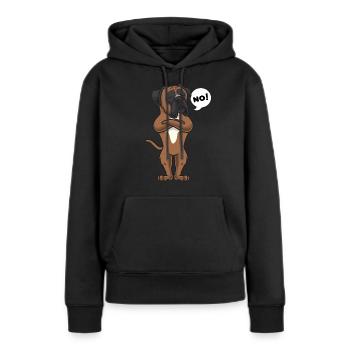 Sturer Deutscher Boxer Hund - Frauen Premium Bio Hoodie - Schwarz - Vorne - Julia (174cm)