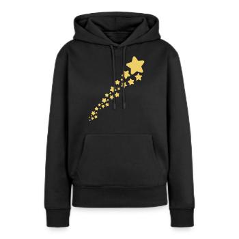 Étoile filante - Sweat à capuche Premium bio Femme - noir - Devant - Julia (174cm)