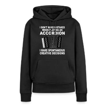 Accordéon accordéon accordéon jouer accordéon accordéon - Sweat à capuche Premium bio Femme - noir - Devant - Julia (174cm)