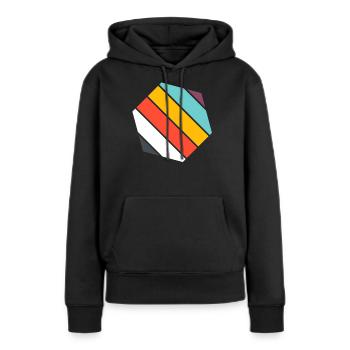 Hexagone - Sweat à capuche Premium bio Femme - noir - Devant - Julia (174cm)