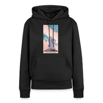 Tarot carte des rêveurs pour rêveur magique - Sweat à capuche Premium bio Femme - noir - Devant - Julia (174cm)