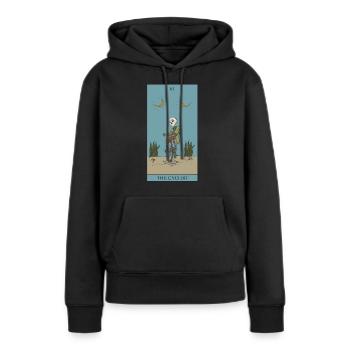 Fahrrad Radfahrer Tarot Karte Schutzsymbol - Frauen Premium Bio Hoodie - Schwarz - Vorne - Julia (174cm)
