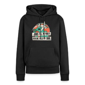 Voyage Voyage Voyage Voyageur Agent de voyage - Sweat à capuche Premium bio Femme - noir - Devant - Julia (174cm)