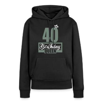 40. Geburtstag 40 Jahre 40er Birthday Queen - Frauen Premium Bio Hoodie - Schwarz - Vorne - Julia (174cm)