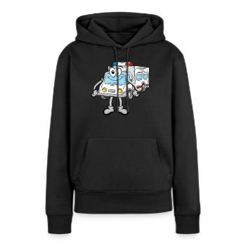 Krankenwagen Rettungsdienst - Frauen Premium Bio Hoodie - Schwarz - Vorne - Julia (174cm)