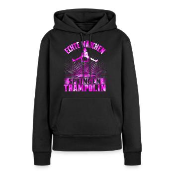 Jumping Fitness Trampolin - Frauen Premium Bio Hoodie - Schwarz - Vorne - Julia (174cm)