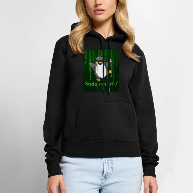 Pinguin Linux Sudo Frauen Premium Bio Hoodie