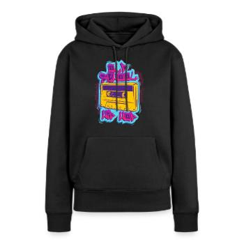 Old School Hip Hop Rap Musik Rap 90er Musik - Frauen Premium Bio Hoodie - Schwarz - Vorne - Julia (174cm)