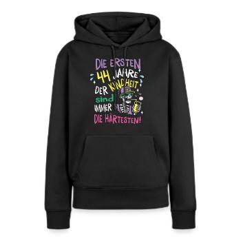 Die ersten 44 Jahre Geburtstag Geschenk Mann Frau - Frauen Premium Bio Hoodie - Schwarz - Vorne - Julia (174cm)
