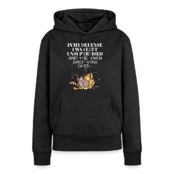 Laissé sans surveillance et Yarn Shop Open Tricot - Sweat à capuche Premium bio Femme - noir - Devant - Julia (174cm)