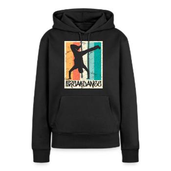 Breakdance Vintage B-Boy Breakdancer - Sweat à capuche Premium bio Femme - noir - Devant - Julia (174cm)