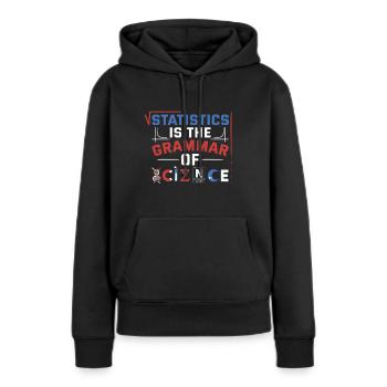 La statistique est la grammaire de la science - Sweat à capuche Premium bio Femme - noir - Devant - Julia (174cm)