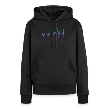 Graffiti artiste Spray bombe laque - Sweat à capuche Premium bio Femme - noir - Devant - Julia (174cm)