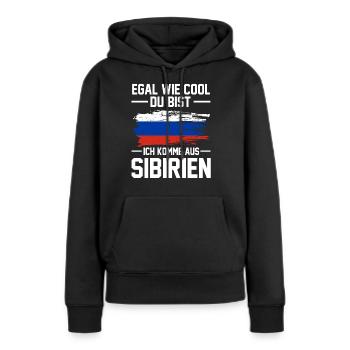 Russland Russe Sibirien Sibire - Frauen Premium Bio Hoodie - Schwarz - Vorne - Julia (174cm)