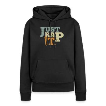 Hip Hop Sort Just Rap it Rapper Rap - Sweat à capuche Premium bio Femme - noir - Devant - Julia (174cm)