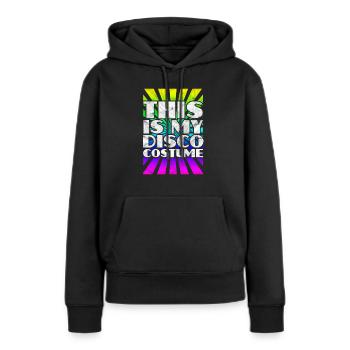 Disco - Sweat à capuche Premium bio Femme - noir - Devant - Julia (174cm)