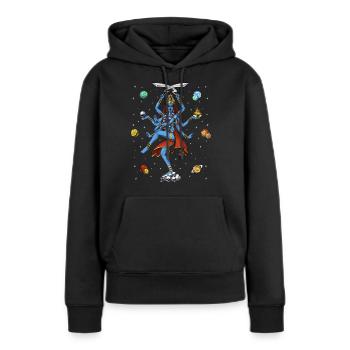 Déesse hindoue Kali - Sweat à capuche Premium bio Femme - noir - Devant - Julia (174cm)