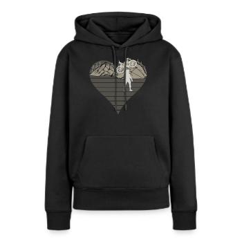 Vélo Vélo Vélo Vélo - Sweat à capuche Premium bio Femme - noir - Devant - Julia (174cm)