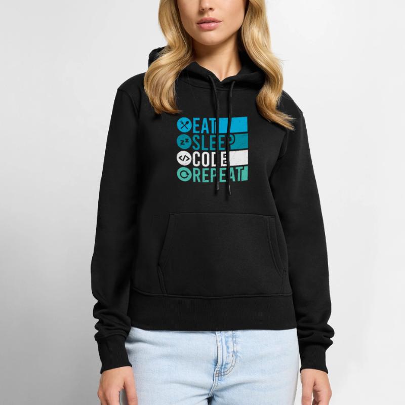 Eat Sleep Code Repeat Programmer Software Women’s Premium Organic Hoodie