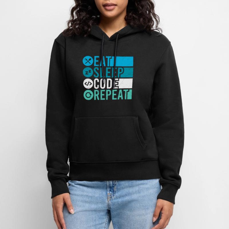 Eat Sleep Code Repeat Programmer Software Women’s Premium Organic Hoodie