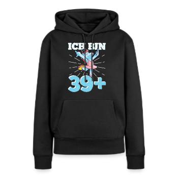 40. Geburtstag Frau 40er 40ter Ich bin 39+ plus - Frauen Premium Bio Hoodie - Schwarz - Vorne - Julia (174cm)