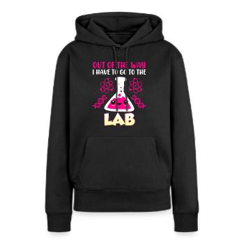 Le sort des laborantins je dois aller au labo - Sweat à capuche Premium bio Femme - noir - Devant - Julia (174cm)