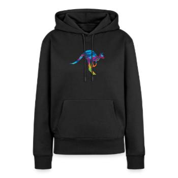 Kangourou Marsupial Kangourou Mammifères - Sweat à capuche Premium bio Femme - noir - Devant - Julia (174cm)