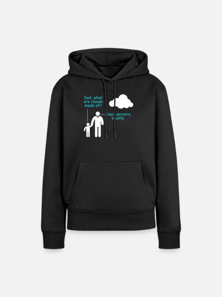 Coder Software Entwickler Witz Cloud Linux Server - Frauen Premium Bio Hoodie - Schwarz