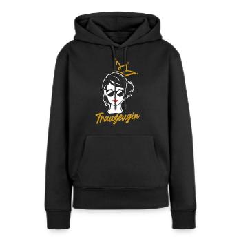 Ich Bin Trauzeugin Lustiges Trauzeugin Geschenk - Frauen Premium Bio Hoodie - Schwarz - Vorne - Julia (174cm)