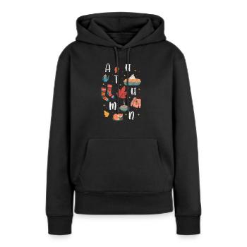 Automne - Sweat à capuche Premium bio Femme - noir - Devant - Julia (174cm)