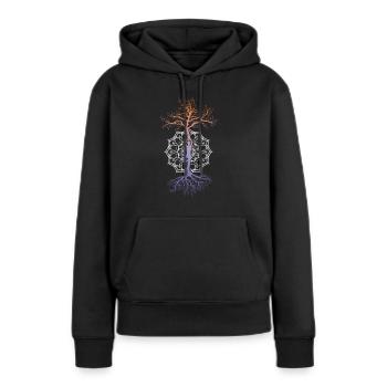 Yoga Baum Mandala Nirvana Meditation Zen Asana - Frauen Premium Bio Hoodie - Schwarz - Vorne - Julia (174cm)