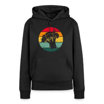 Vintage Brocoli Brocoli Brocoli En bonne santé - Sweat à capuche Premium bio Femme - noir - Devant - Julia (174cm)
