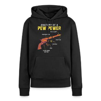 Arme de poing arme d’anatomie Pew Pewer - Sweat à capuche Premium bio Femme - noir - Devant - Julia (174cm)