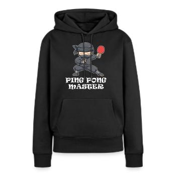 Ping Pong Master ping-pong ping-pong cadeau - Sweat à capuche Premium bio Femme - noir - Devant - Julia (174cm)